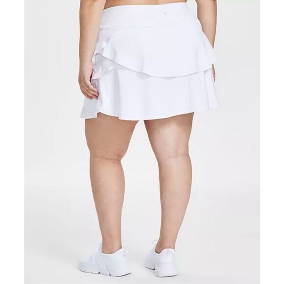 IDEOLOGY- NWT - L Sz 3X Performance Flounce Skort/Bright White/Built-In Shorts - Picture 3 of 12